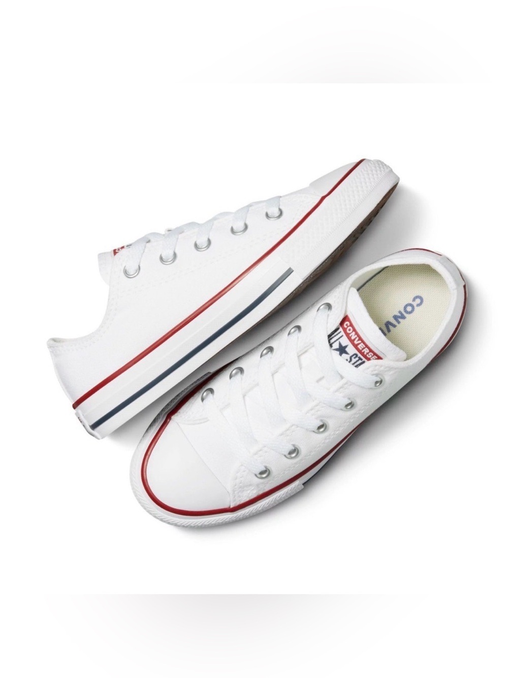 Converse All Star Chuck Taylor Youth Size 1 Boy Girl White Blue Red Low Top Shoe